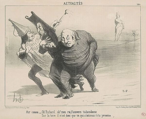 Air connu: Oh! Richard, Oh! Mon roi... 19th century. Creator: Honore Daumier