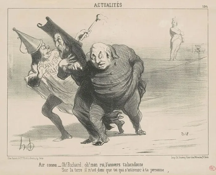 Framed Print : Air connu: Oh! Richard, Oh! Mon roi... 19th century. Creator: Honore Daumier Framed Print : Air connu: Oh! Richard, Oh! Mon roi... 19th century. Creator: Honore Daumier