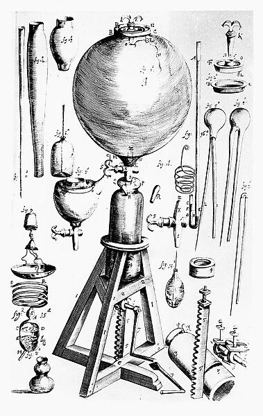 Air pump built for Robert Boyle by Robert Hooke, 1660
