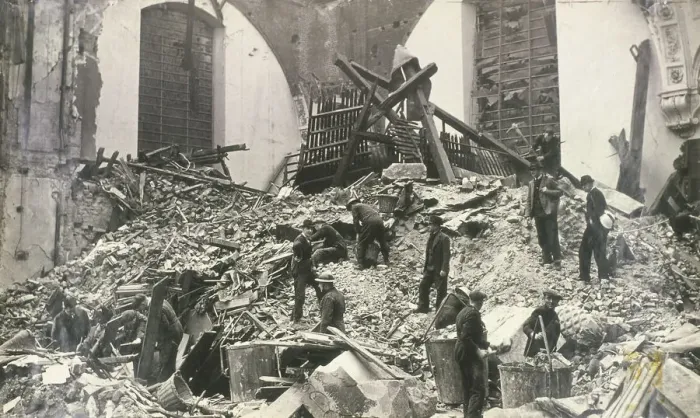 Framed Print : Air raid damage at Church of St Mildred, Bread Street, City of London, c1941. Artist Framed Print : Air raid damage at Church of St Mildred, Bread Street, City of London, c1941. Artist