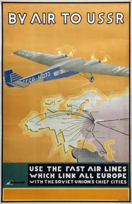 Framed Print : By air to USSR (Poster of the Intourist company), 1934. Artist: Bor-Ramensky, Konstantin (active 1930s) Framed Print : By air to USSR (Poster of the Intourist company), 1934. Artist: Bor-Ramensky, Konstantin (active 1930s)