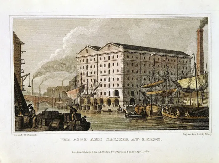 Framed Print : The Aire and Calder Navigation, Leeds, Yorkshire, 1828. Artist: J Shury Framed Print : The Aire and Calder Navigation, Leeds, Yorkshire, 1828. Artist: J Shury