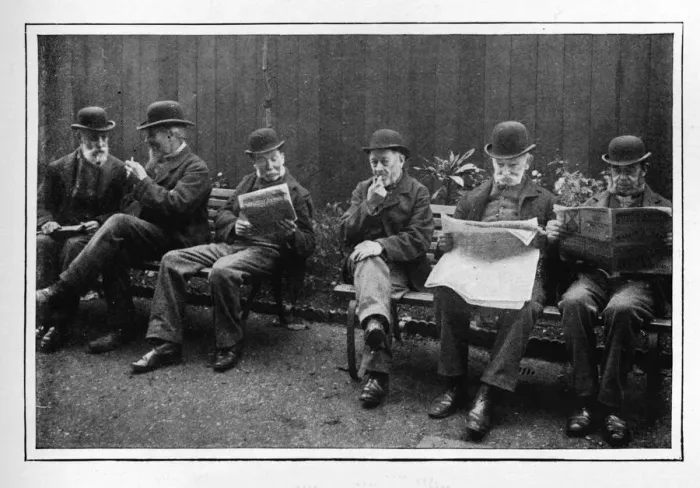 Framed Print : In the airing yard, St Marylebone Workhouse, Luxborough Street, London, c1901 (1903) Framed Print : In the airing yard, St Marylebone Workhouse, Luxborough Street, London, c1901 (1903)
