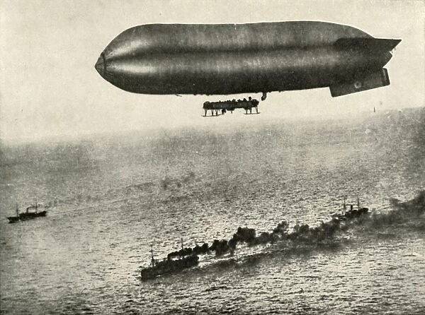 An Airship Escorting a Convoy, (1919). Creator: Unknown