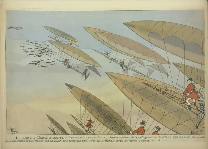 Framed Print : Airship hunting, c.1921. Creator: Guillaume, Albert (1873-1942) Framed Print : Airship hunting, c.1921. Creator: Guillaume, Albert (1873-1942)