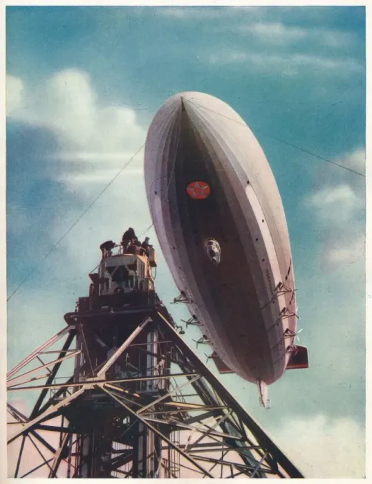 Framed Print : The US airship Macon being moored to the mobile mast at Lakehurst, New Jersey, c1935 (c1937) Framed Print : The US airship Macon being moored to the mobile mast at Lakehurst, New Jersey, c1935 (c1937)
