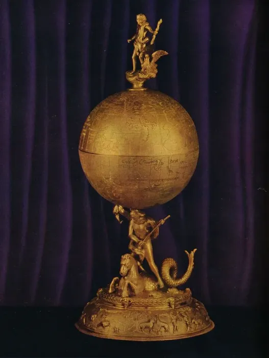 Framed Print : The Airthrey Gold Globe Cup: South German, c1560-1565, (1936) Framed Print : The Airthrey Gold Globe Cup: South German, c1560-1565, (1936)