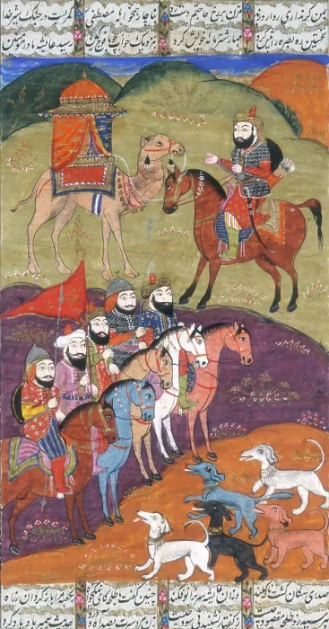 Framed Print : A'isha and the dogs of Al-Haw'ab, 19th century. Creator: Unknown. A'isha and the dogs of Al-Haw'ab, 19th century. Creator: Unknown Framed Print : A'isha and the dogs of Al-Haw'ab, 19th century. Creator: Unknown. A'isha and the dogs of Al-Haw'ab, 19th century. Creator: Unknown