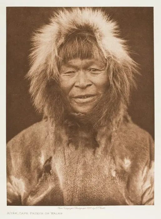 Framed Print : Aiyak, Cape Prince of Wales, 1928. Creator: Edward Sheriff Curtis