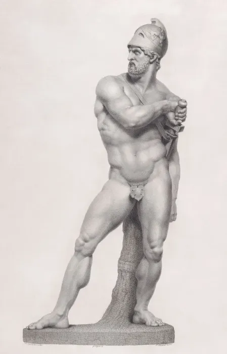 Framed Print : Ajax, front view. from Oeuvre de Canova: Recueil de Statues... 1817 Framed Print : Ajax, front view. from Oeuvre de Canova: Recueil de Statues... 1817