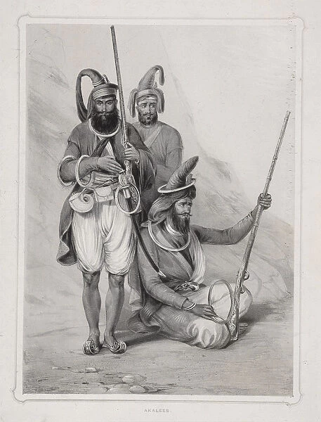Akalees, (Indian warriors), 1844. Artist: Lowes Dickinson
