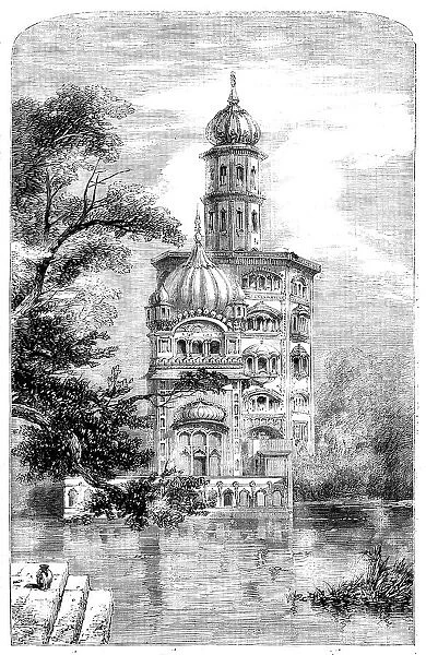 Akalis Tower at Umritzir - from a drawing by W. Carpenter, Jun. 1858. Creator: Unknown