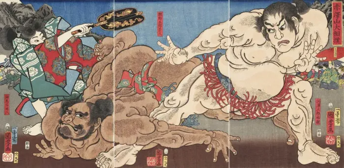 Framed Print : Akazawayama ozumo (Grand Sumo Tournament on Mount Akazawa), 1858 Framed Print : Akazawayama ozumo (Grand Sumo Tournament on Mount Akazawa), 1858