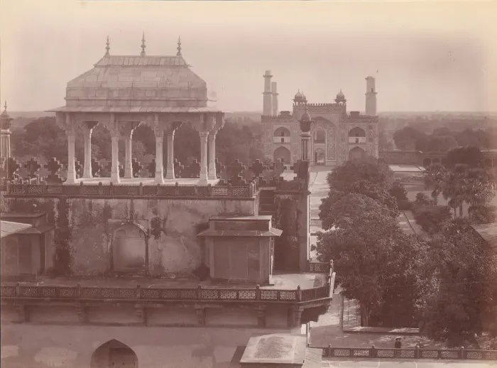 Framed Print : Akbars Tomb and Gardens, Sikandra, India, 1860s-70s. Creator: Unknown Framed Print : Akbars Tomb and Gardens, Sikandra, India, 1860s-70s. Creator: Unknown