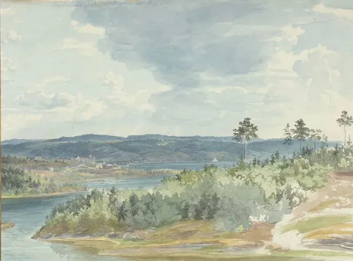 Framed Print : Akershus Fortress, near Oslo, located on the fjord, 1850-1900. Creator: Christian Skredsvig Framed Print : Akershus Fortress, near Oslo, located on the fjord, 1850-1900. Creator: Christian Skredsvig
