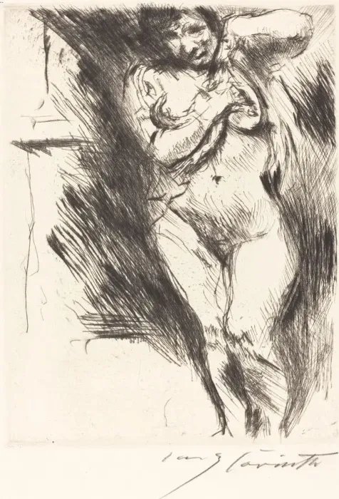 Framed Print : Akt mit hochgehobenem Hemd (Woman Undressing), 1921. Creator: Lovis Corinth Framed Print : Akt mit hochgehobenem Hemd (Woman Undressing), 1921. Creator: Lovis Corinth