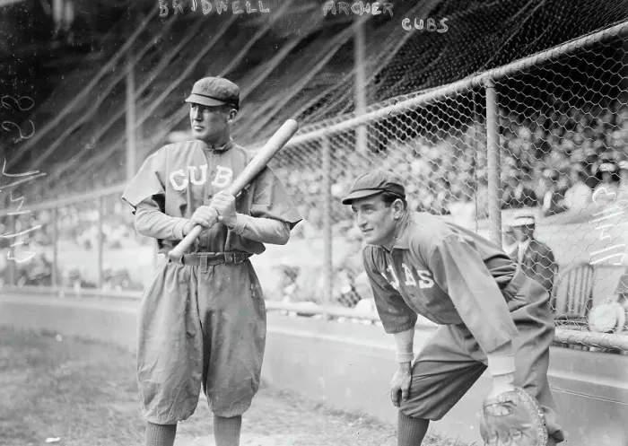 Framed Print : Al Bridwell & Jimmy Archer, Chicago NL (baseball), 1913. Creator: Bain News Service Framed Print : Al Bridwell & Jimmy Archer, Chicago NL (baseball), 1913. Creator: Bain News Service