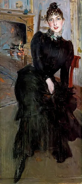 Framed Print : Alaide Banti at the fireplace, 1885. Creator: Boldini, Giovanni (1842-1931) Framed Print : Alaide Banti at the fireplace, 1885. Creator: Boldini, Giovanni (1842-1931)
