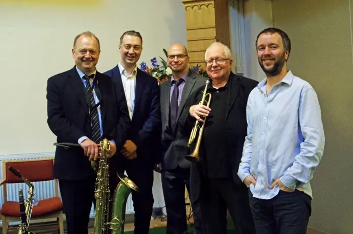 Framed Print : Alan Barnes, Matt Fishwick, Simon Thorpe, Henry Lowther and Frank Harrison, 22nd October 2016 Framed Print : Alan Barnes, Matt Fishwick, Simon Thorpe, Henry Lowther and Frank Harrison, 22nd October 2016