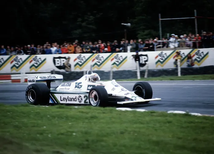 Framed Print : Alan Jones racing a Williams-Cosworth FW07B, British Grand Prix, Brands Hatch, 1980 Framed Print : Alan Jones racing a Williams-Cosworth FW07B, British Grand Prix, Brands Hatch, 1980