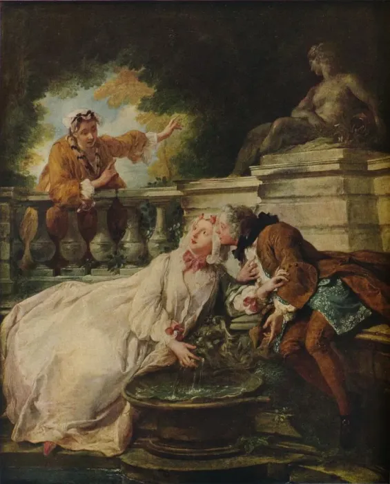 Framed Print : The Alarm, La Gouvernante Fidele, 1723. Artist: Jean Francois de Troy Framed Print : The Alarm, La Gouvernante Fidele, 1723. Artist: Jean Francois de Troy