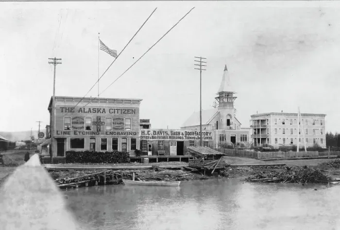 Framed Print : The Alaska Citizen building, between c1900 and 1916. Creator: Unknown Framed Print : The Alaska Citizen building, between c1900 and 1916. Creator: Unknown