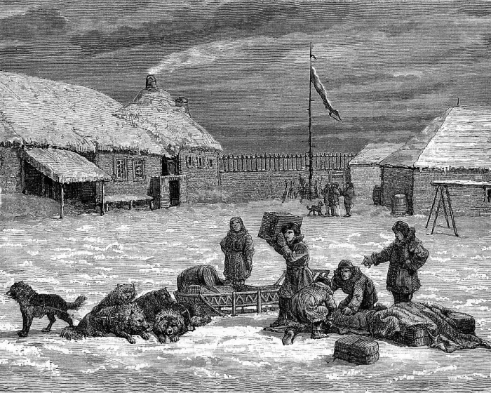 Framed Print : Alaskan scene, USA, 19th century Framed Print : Alaskan scene, USA, 19th century