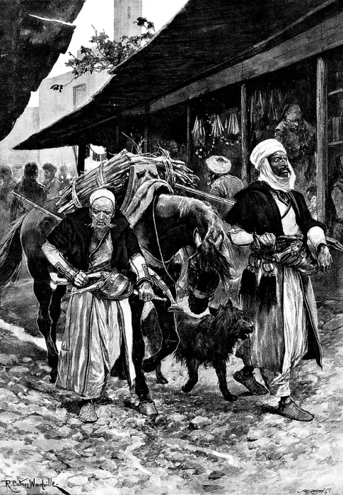 Framed Print : In an Albanian Bazaar - by R. Caton Woodville, 1895. Creator: Unknown Framed Print : In an Albanian Bazaar - by R. Caton Woodville, 1895. Creator: Unknown