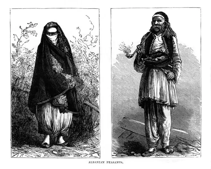 Framed Print : Albanian peasants, 19th century Framed Print : Albanian peasants, 19th century