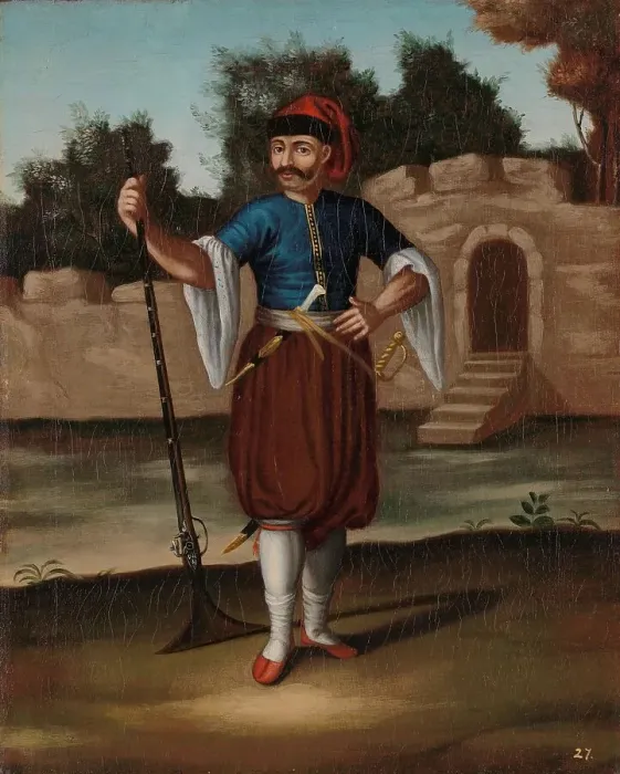 Framed Print : Albanian Soldier, 1700-1737. Creator: Workshop of Jean Baptiste Vanmour Framed Print : Albanian Soldier, 1700-1737. Creator: Workshop of Jean Baptiste Vanmour