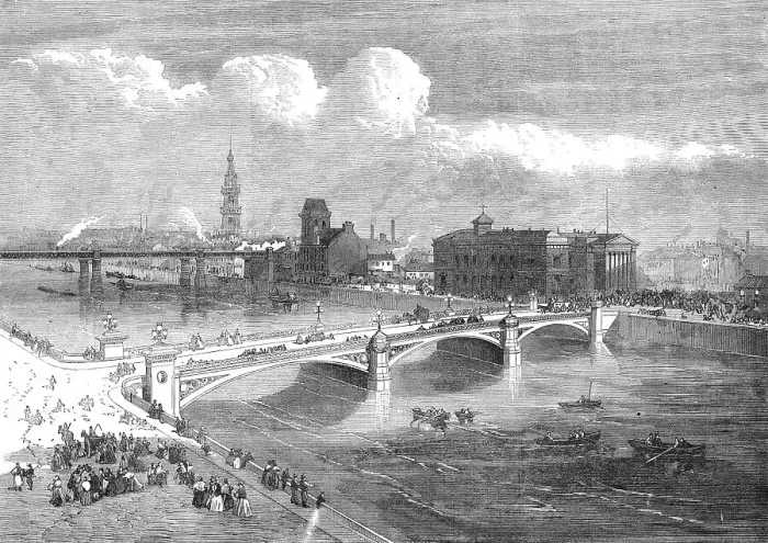 Framed Print : The Albert Bridge, Glasgow, opened last week, 1871. Creator: Unknown Framed Print : The Albert Bridge, Glasgow, opened last week, 1871. Creator: Unknown