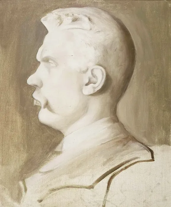 Framed Print : Albert Edelfelt (after a sculpture by Ville Vallgren), 1893-1900. Creator: Hugo Simberg Framed Print : Albert Edelfelt (after a sculpture by Ville Vallgren), 1893-1900. Creator: Hugo Simberg