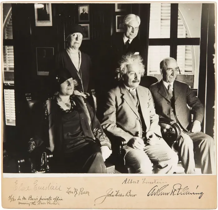 Framed Print : Albert and Elsa Einstein, John and Lora Baer and Arthur H. Fleming, Pasadena, 1 January 1931, 1931 Framed Print : Albert and Elsa Einstein, John and Lora Baer and Arthur H. Fleming, Pasadena, 1 January 1931, 1931