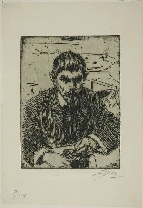 Framed Print : Albert Engström, 1905. Creator: Anders Leonard Zorn Framed Print : Albert Engström, 1905. Creator: Anders Leonard Zorn