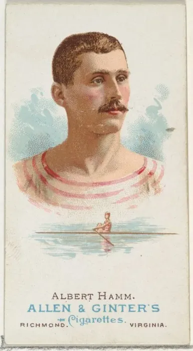 Framed Print : Albert Hamm, Oarsman, from Worlds Champions, Series 1 (N28) for Allen & Framed Print : Albert Hamm, Oarsman, from Worlds Champions, Series 1 (N28) for Allen &