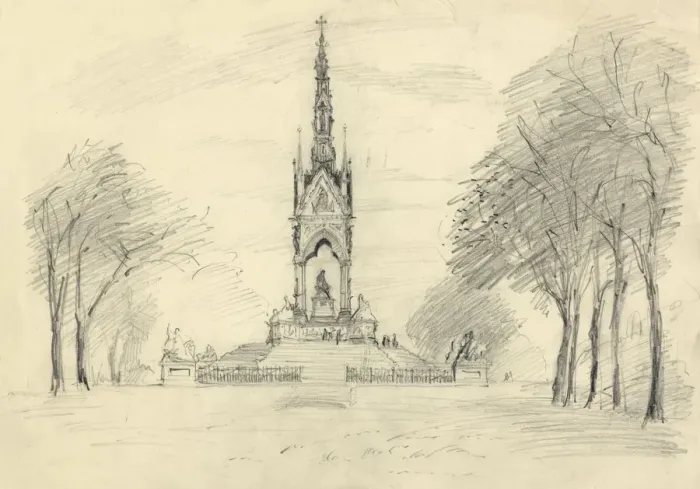 Framed Print : The Albert Memorial, Kensington Gardens, London, c1950. Creator: Shirley Markham Framed Print : The Albert Memorial, Kensington Gardens, London, c1950. Creator: Shirley Markham