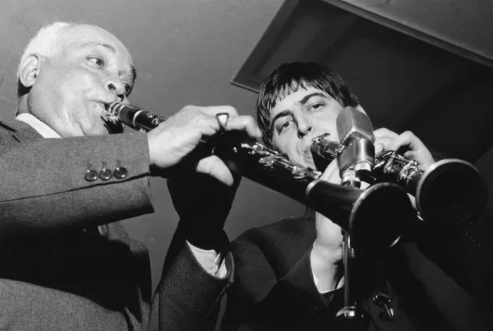 Framed Print : Albert Nicholas and Andy Cooper, 1967. Creator: Brian Foskett Framed Print : Albert Nicholas and Andy Cooper, 1967. Creator: Brian Foskett
