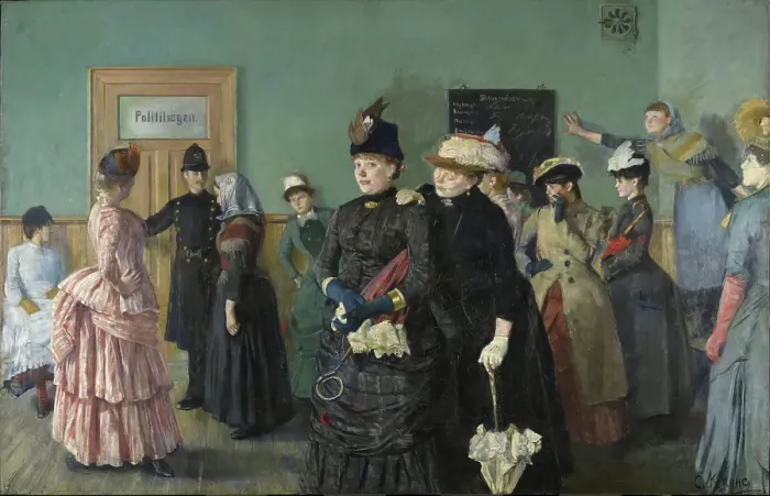 Framed Print : Albertine to See the Police Surgeon, Started 1885, ended 1887. Creator: Christian Krohg Framed Print : Albertine to See the Police Surgeon, Started 1885, ended 1887. Creator: Christian Krohg
