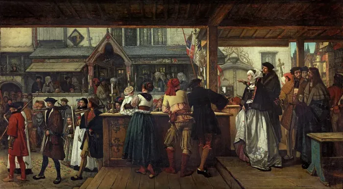 Framed Print : Albrecht Durer Visiting Antwerp in 1520, 1855. Creator: Jan August Hendrik Leys Framed Print : Albrecht Durer Visiting Antwerp in 1520, 1855. Creator: Jan August Hendrik Leys