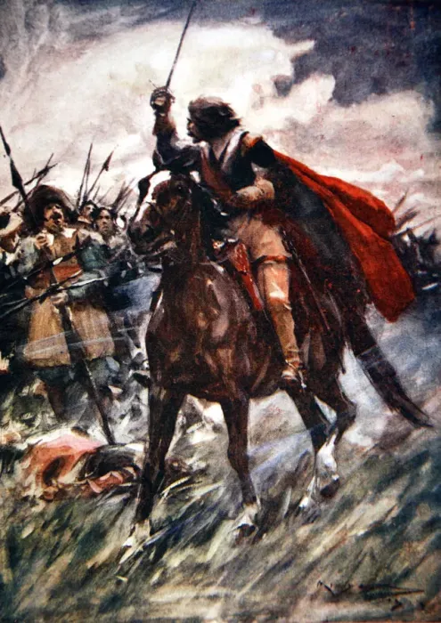 Framed Print : Albrecht von Wallenstein at the Battle of Lutzen, 1632 (1913). Artist: Arthur C Michael Framed Print : Albrecht von Wallenstein at the Battle of Lutzen, 1632 (1913). Artist: Arthur C Michael