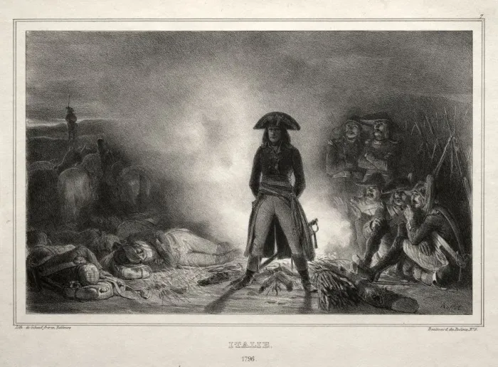 Framed Print : Album for 1836: Italy, 1796, Napoleon Bonaparte, 1836. Creator: Auguste Raffet (French, 1804-1860) Framed Print : Album for 1836: Italy, 1796, Napoleon Bonaparte, 1836. Creator: Auguste Raffet (French, 1804-1860)