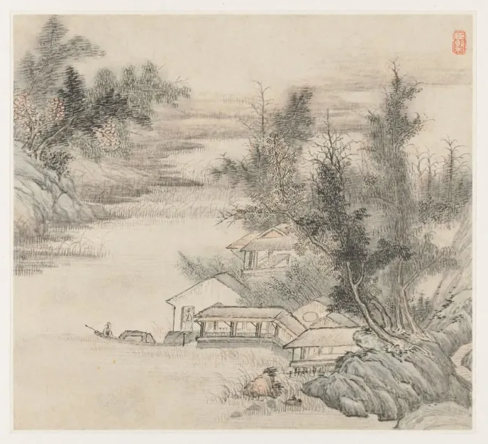 Framed Print : Album of Landscapes: Leaf 2, 1677. Creator: Wang Gai (Chinese, active c. 1677-1705) Framed Print : Album of Landscapes: Leaf 2, 1677. Creator: Wang Gai (Chinese, active c. 1677-1705)