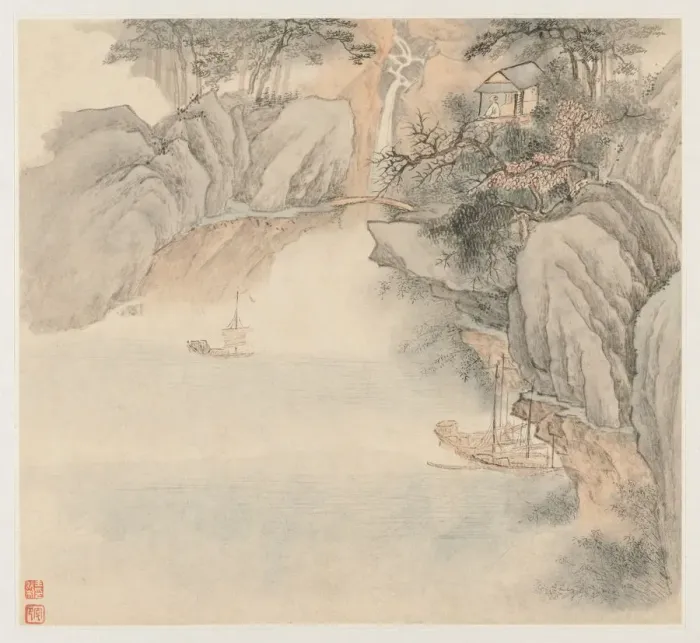 Framed Print : Album of Landscapes: Leaf 4, 1677. Creator: Wang Gai (Chinese, active c. 1677-1705) Framed Print : Album of Landscapes: Leaf 4, 1677. Creator: Wang Gai (Chinese, active c. 1677-1705)