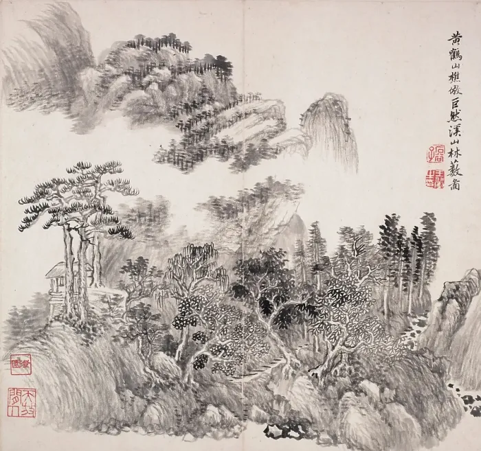 Framed Print : Album after old masters and poems, 1650-1717. Creator: Wang Hui Framed Print : Album after old masters and poems, 1650-1717. Creator: Wang Hui