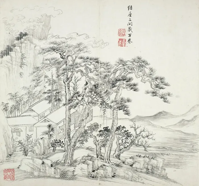Framed Print : Album after old masters and poems, 1650-1717. Creator: Wang Hui Framed Print : Album after old masters and poems, 1650-1717. Creator: Wang Hui
