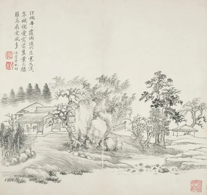 Framed Print : Album after old masters and poems, 1650-1717. Creator: Wang Hui Framed Print : Album after old masters and poems, 1650-1717. Creator: Wang Hui