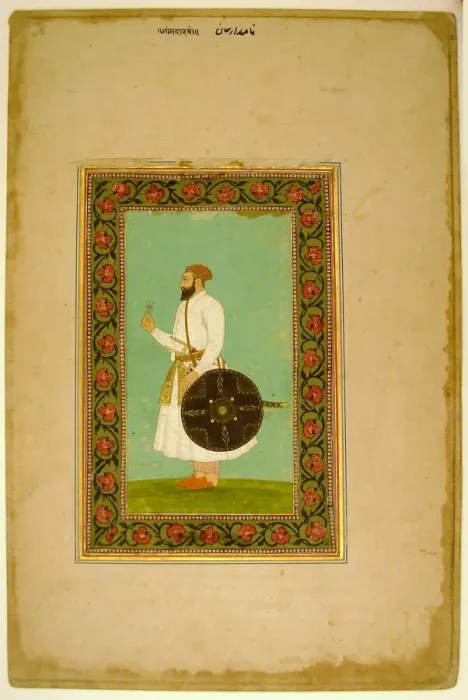Framed Print : Album Page with a Portrait of Namdar Khan (SideA) and Calligraphic Specimens (SideB) Framed Print : Album Page with a Portrait of Namdar Khan (SideA) and Calligraphic Specimens (SideB)