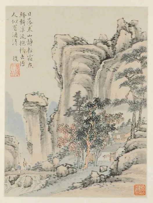 Framed Print : Album of Seasonal Landscapes, Leaf E (previous leaf 3), 1668. Creator: Xiao Yuncong (Chinese Framed Print : Album of Seasonal Landscapes, Leaf E (previous leaf 3), 1668. Creator: Xiao Yuncong (Chinese