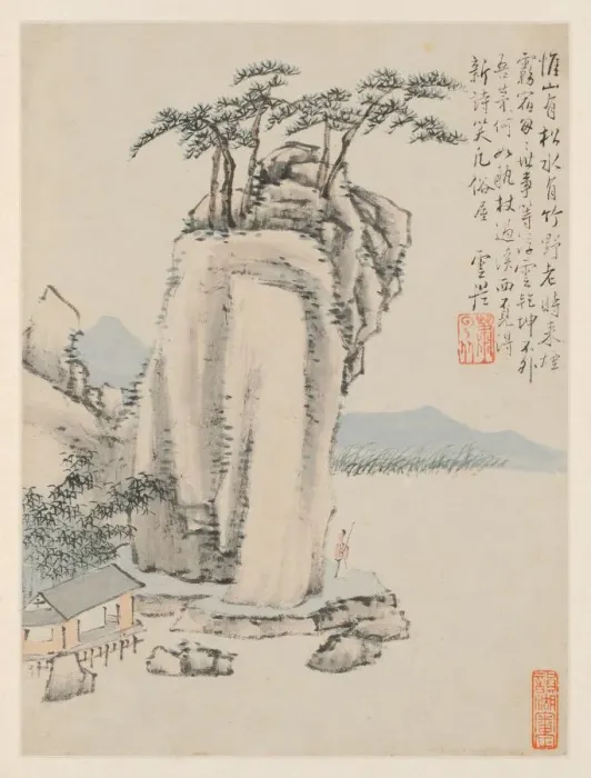 Framed Print : Album of Seasonal Landscapes, Leaf G (previous leaf 7), 1668. Creator: Xiao Yuncong (Chinese Framed Print : Album of Seasonal Landscapes, Leaf G (previous leaf 7), 1668. Creator: Xiao Yuncong (Chinese