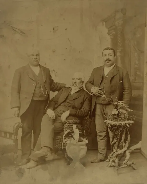 Framed Print : Albumen print of three members of the Boyd family, 1890-1930. Creator: Unknown Framed Print : Albumen print of three members of the Boyd family, 1890-1930. Creator: Unknown